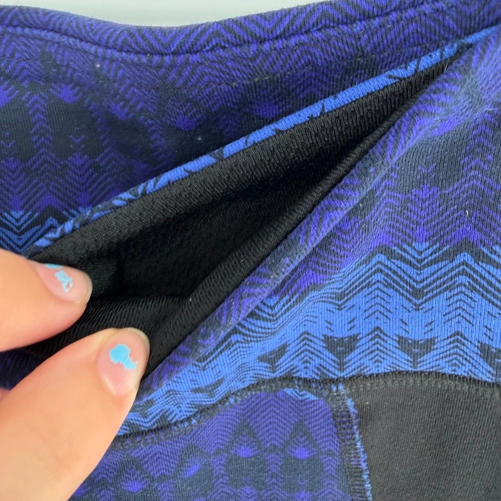ALO YOGA ILLUSION 3 LEGGINGS ARCTIC ROYALTY & BLACK BEST FOR SMALL WORKOUT‎ YOGA